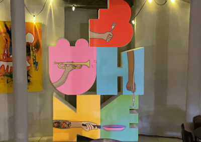 projectie op het logo van de bühne breda